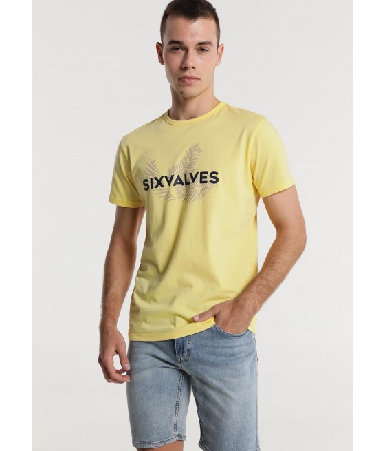 SIX VALVES - T-shirt Manches Courtes Feuilles Palmier | Confort