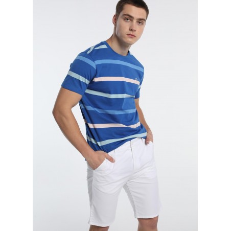 SIX VALVES - T-shirt Stripes short sleeve Woven "Logo" | Confort   | 118694