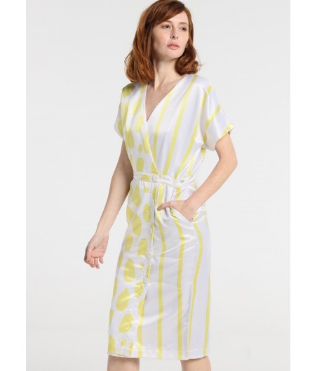 V&LUCCHINO  - sukienka Midi Cruzado  Lemon Line