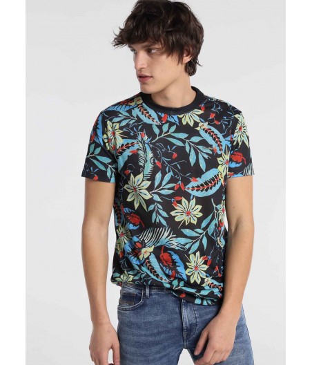 SIX VALVES - T-shirt Manches Courtes Full Print Tropical Couleur | Confort