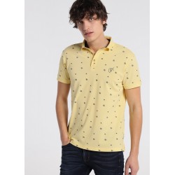 SIX VALVES - Kurzarm-Polo shirt Mini Print Tropical Farbe