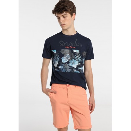 SIX VALVES - Tropical Water Denim T-Shirt mit kurzen Armeln