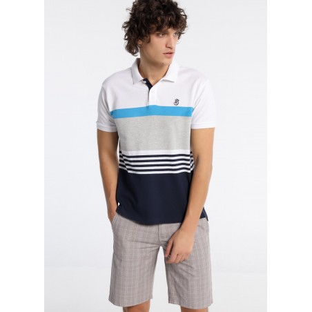 BENDORFF - Kurzarm-Polo shirt mit dreifarbigen gewebten Streifen
