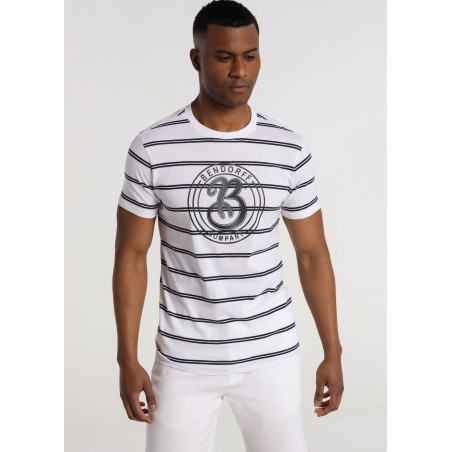 BENDORFF - T-Shirt Short Sleeve Woven Stripe Logo Chest