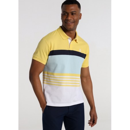 BENDORFF - Short Sleeve Woven Stripe Polo Shirt