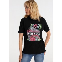 LOIS JEANS - T-shirt with Sugar Print Graphic