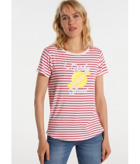 LOIS JEANS - Camiseta Rayas Con Grafica