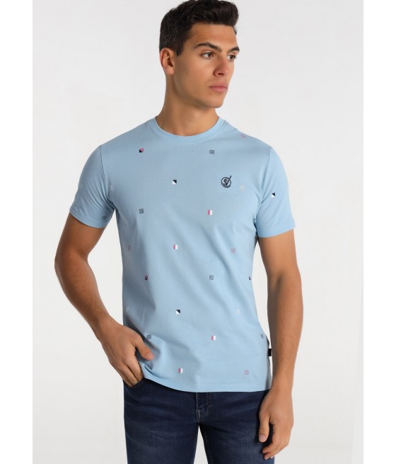 SIX VALVES - Mini Print T-Shirt mit kurzen Armeln