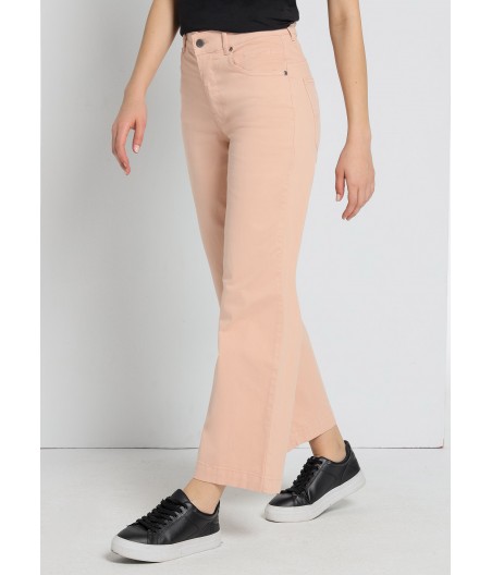 CIMARRON - Jeans Aurora-Raso Peach |  Mid Rise- Straight Wide Crop | Size in Inches