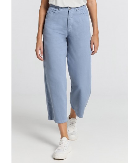 CIMARRON - Jeans Aurora-Satin Pfirsich | Mittlere Rise– gerader breiter Ausschnitt | Größe in Zoll