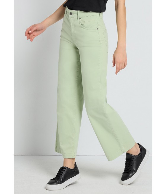 CIMARRON - Jeans Aurora-Pêche Satin | Taille naturelle - Coupe droite large-court | Taille en pouces