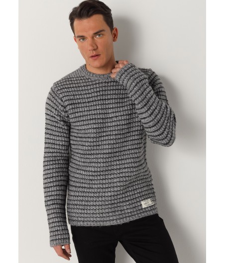 LOIS JEANS - Pullover Col rond rayé