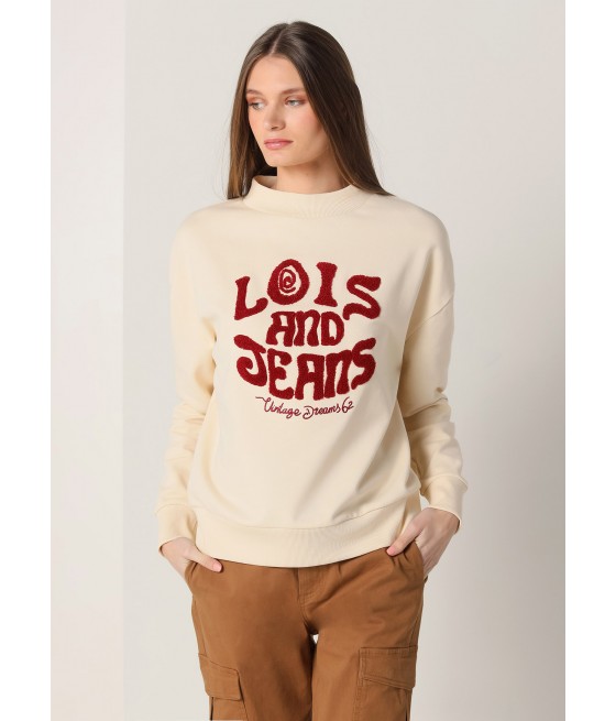LOIS JEANS - Sweatshirt Crewneck Chenille Applique Lois & Jeans
