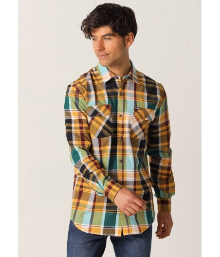SIX VALVES - Shirt plaid long sleeves with pockets