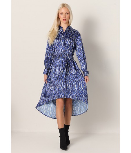 V&LUCCHINO - Dress Midi Allover Abstract Animal Print 