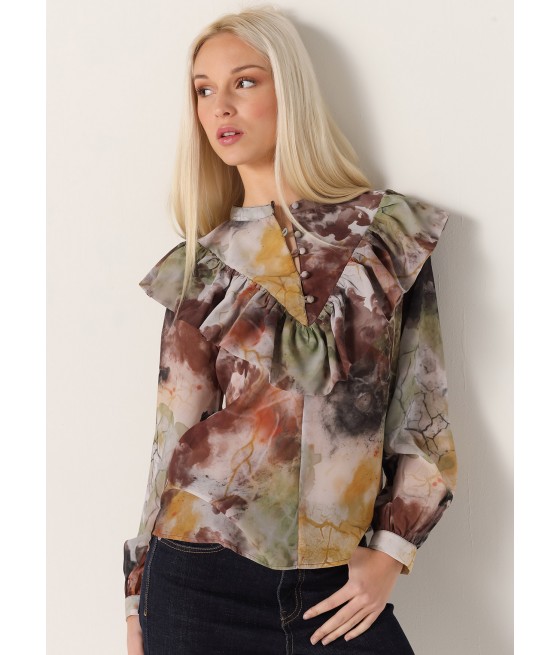 V&LUCCHINO - Blouse Fluid abstract Print