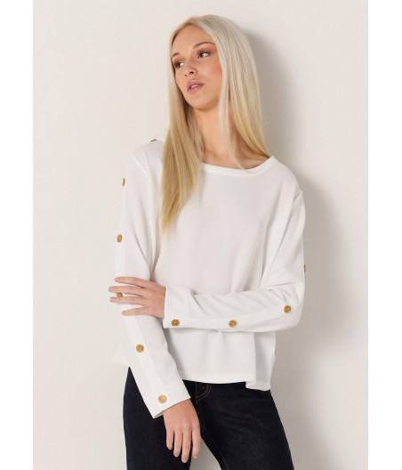 V&LUCCHINO - Top texture long sleeves with bottons