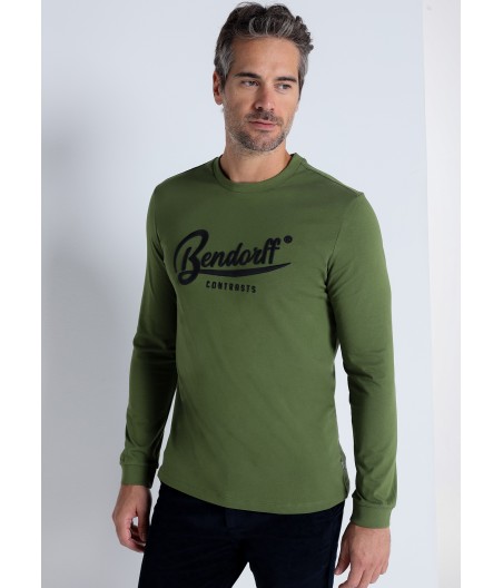 BENDORFF - Camiseta manga larga bordada en relieve