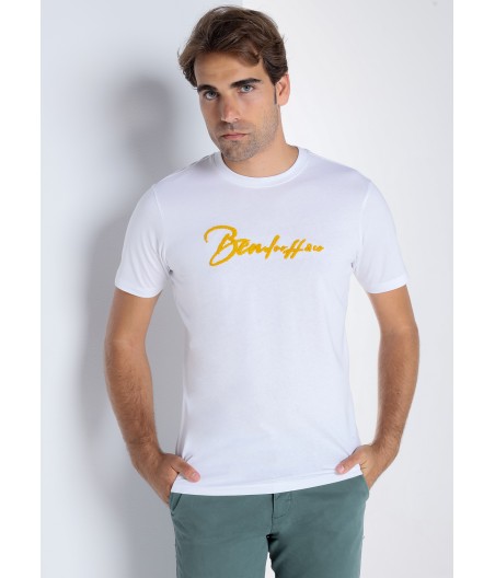 BENDORFF - T-shirt Basique en Chenille à Manches Courtes Blanc