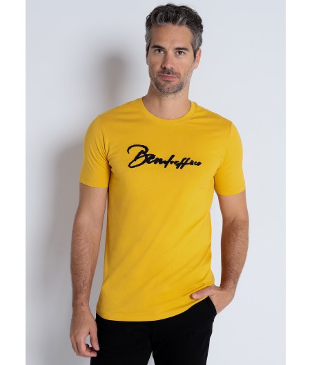 BENDORFF - T-shirt Basique en Chenille à Manches Courtes Moutarde