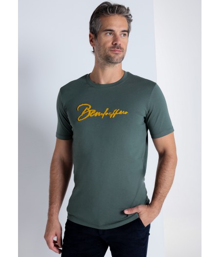 BENDORFF - T-shirt Basique en Chenille à Manches Courtes Vert Forêt
