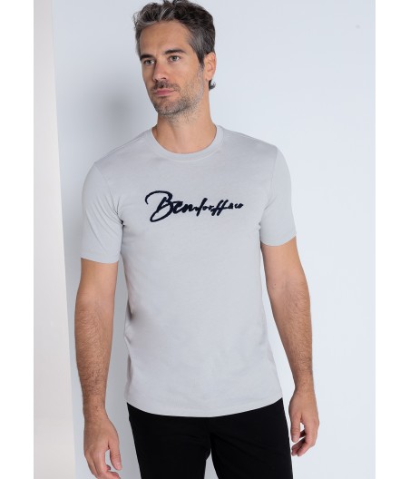 BENDORFF - T-shirt Basique en Chenille Illusion Blanc Grisâtre