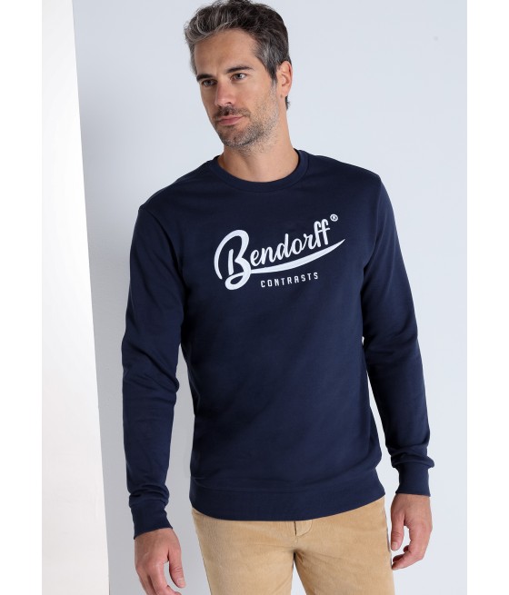 BENDORFF - Marineblaues Basic-Sweatshirt mit Rundhalsausschnitt