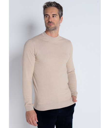 BENDORFF - Basic-Pullover mit beigem V-Ausschnitt