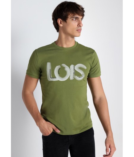 LOIS JEANS - T shirt short sleeve Graphic Water Print & Embroidery