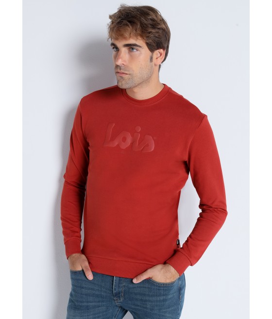 LOIS JEANS - Sweatshirt Basic Crewneck LOIS Logo Puff Print