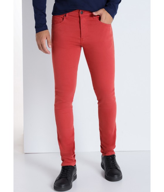 V&LUCCHINO - Pantalon pana color cintura media| Slim - Tiro medio