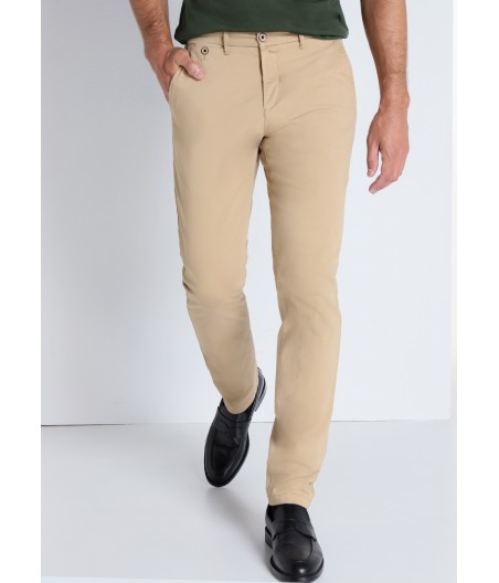 V&LUCCHINO - Chino Satin Pêche Taille Moyenne Coupe Slim