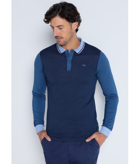 V&LUCCHINO - Polo long contrast sleeves