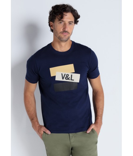 V&LUCCHINO - Camiseta de manga corta con print V&L