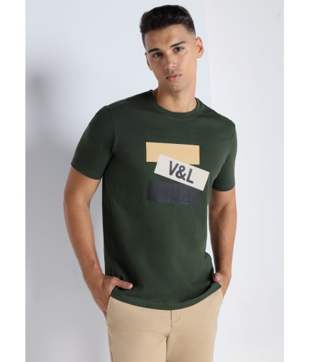 V&LUCCHINO - Camiseta de manga corta con print V&L