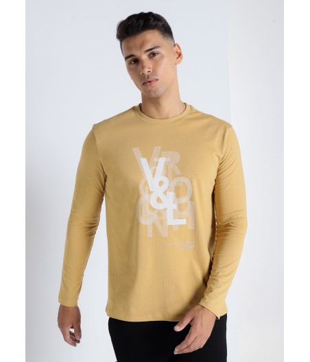 V&LUCCHINO - T shirt manche longue imprimé transparent