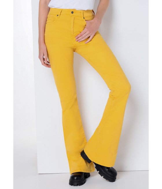 CIMARRON - CARLA HELEN - Pantalon color cintura muy alta | Flare - Tiro largo