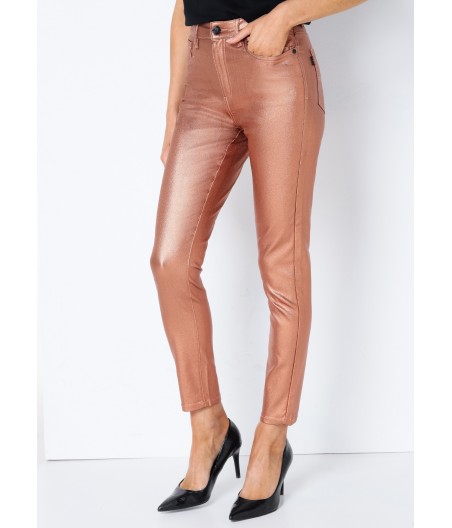 V&LUCCHINO - Pantalon color cintura media high waist | Skinny - Tiro medio