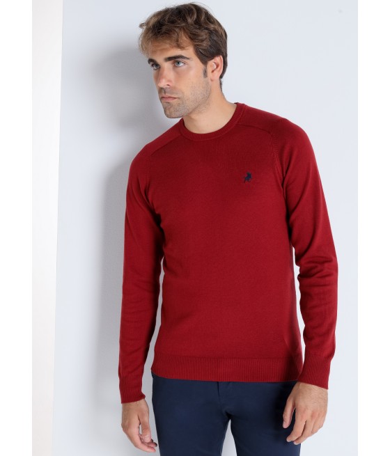 LOIS JEANS - Pullover Basic knit Crewneck Embroidery Bull