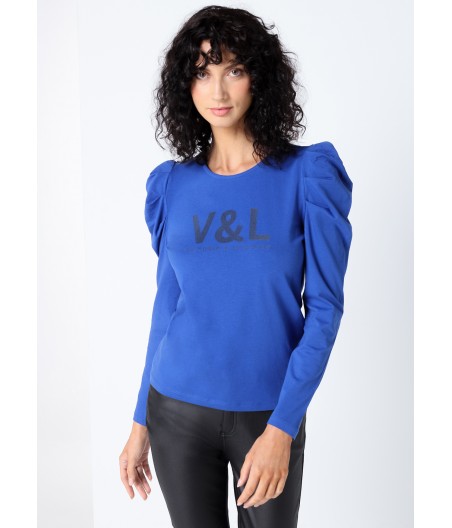 V&LUCCHINO - T shirt manche longue bouffante Logo V&L