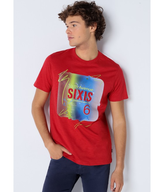 SIX VALVES - Kurzarm-T-Shirt mit Farbverlaufs-Print