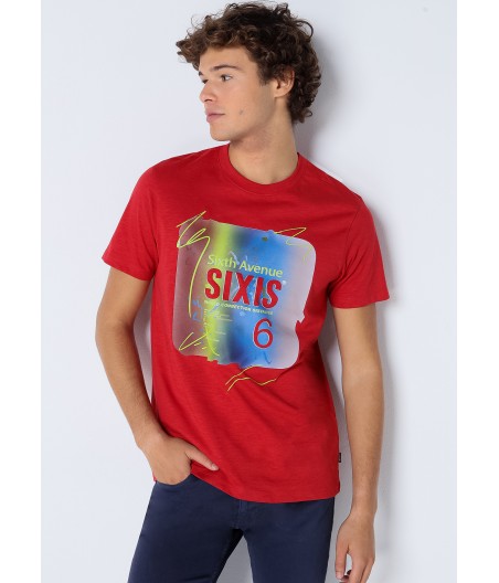 SIX VALVES - T-shirt short sleeve gradient Street Print