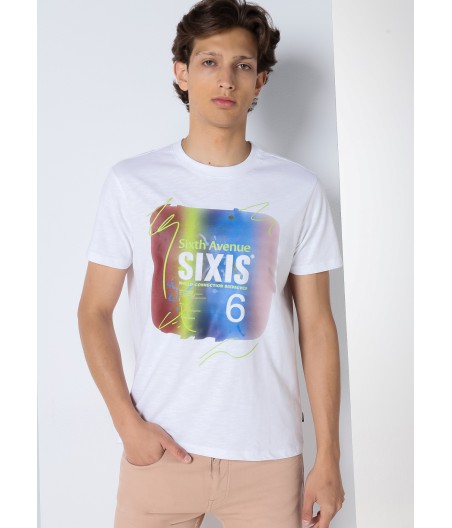SIX VALVES - Camiseta de manga corta estampado degradado