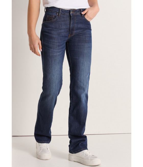 CIMARRON - CLAUDIA-ARIANE - Jeans | Straight - Tiro Corto Medium Stone  Blue  | Tallaje en Pulgadas