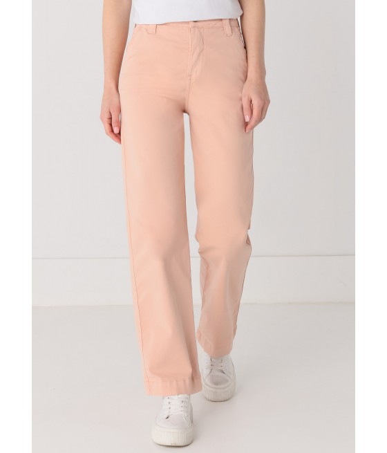 CIMARRON - OLIVIA-NECTAR - Pantalon Color | Wide Leg - Tiro Largo Elastic Saten  | Tallaje en Pulgadas