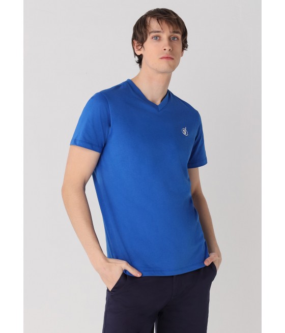 SIX VALVES - Kurzarm-T-Shirt mit V-Ausschnitt