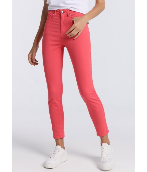 V&LUCCHINO - Pantalon de couleur | Boîte moyenne - Skinny taille haute | Taille en pouces