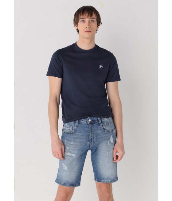 SIX VALVES - Bermuda Jeans Coupe régulière - Taille Moyenne |Tailles en pouces