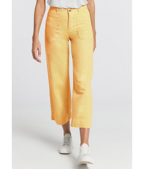 CIMARRON - Pantalon de couleur Martina-Zoelie | Taille naturelle - Coupe large-court | Taille en pouces
