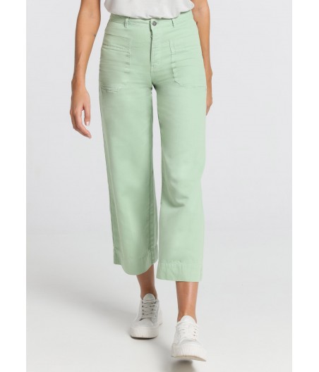 CIMARRON - Pantalon de couleur Martina-Zoelie | Taille naturelle - Coupe large court | Taille en pouces